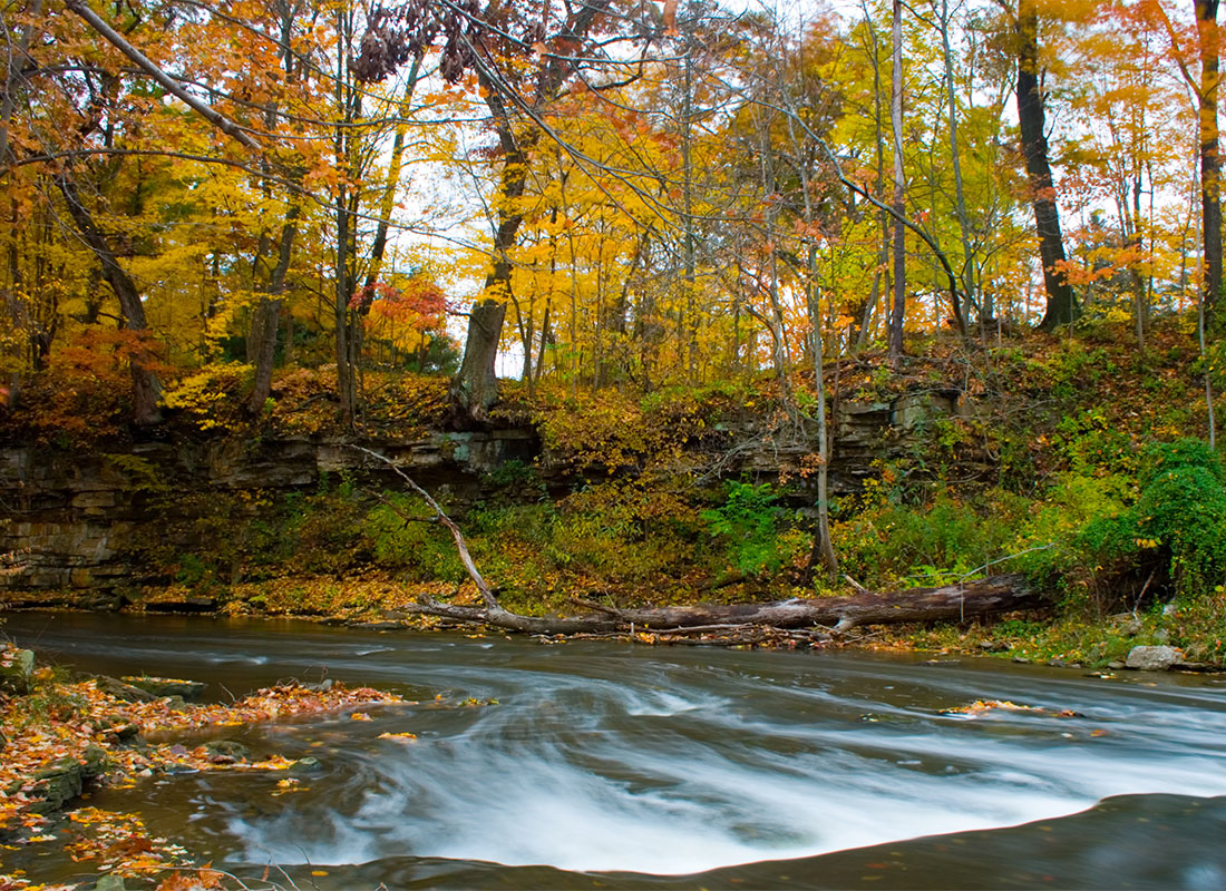 Gahanna OH Office - Creek Water Flowing in Fall at Park in Gahanna Ohio